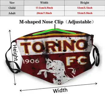 Il Grande Torino Euro Lygos Daugkartinio Naudojimo Kd2.5 Filtras Veido Kaukė Futbolo Calcio Euro Klubo Facemask