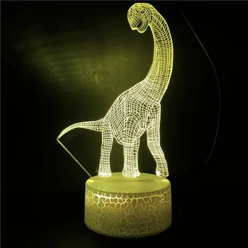 Ilgas Kaklas Dinozaurai 3D LED Lempos USB Gyvūnų Namų Dekoro Apšvietimo Vaikas Dovana Miegamasis Nakties Šviesos Daugiaspalvis App Kontrolės Hoilday Dovanos