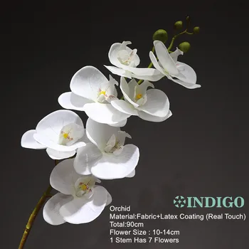 INDIGO Phalaenopsis Orchidėja Nekilnojamojo Touch Gėlės Baltos Dirbtinių Gėlių Vestuvių Gėlė, Orchidėja, Gėlių Kalėdų Vakarėlį Apdaila