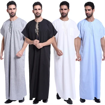 Islamas jubba thobe musulmonų vyrų arabų drabužiai vyrams dubajus arabų suknelė vyrų djellaba homme pakistano juoda skraiste djellaba vyrai