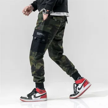 ISurvivor Mens Šoninės Kišenės Krovinių Haremo Kelnės 2020 Metų Hip-Hop Atsitiktinis Vyras Taktinis Poilsiu Kelnės Mados Atsitiktinis Streetwear Kelnės