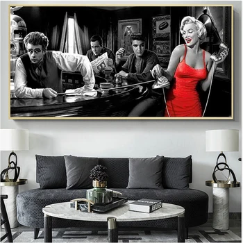 James Dean Marilyn Monroe Elvis Presley, Drobė Paveikslų, Plakatų ir grafikos Sienos Menas Nuotraukas Kambarį Dekoro (be Rėmelio)
