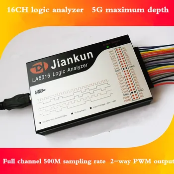 JIANKUN LA5016 PC USB Logic Analyzer max 500M sample rate 16CH 5B pavyzdžių anglų kalba, programinė įranga