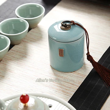 Jinjunmei Longquan spalvos jūros vandens Arbatos Dėžutė arbatos Filtras, keramikos, Porceliano arbatos jar keramikos arbatos barelį uždaromos bakas bako arbatos caddy