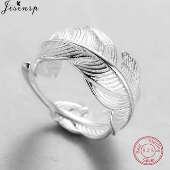 Jisensp Mados Lapų Dizainas 925 Sterling Silver Atidarymas Piršto Žiedai Moterims Lady Šaliai, Papuošalai Vynuogių Lapų Žiedas anillos
