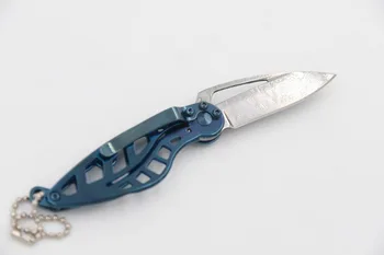 JUFULE 2018 Blue Bird VG10 Damasko Plieno Peilis su Titano danga rankenos sulankstomos, kempingas medžioklės įrankis EDC įrankis virtuvės peilis