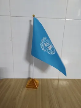 Jungtinių Tautų (JT stalas stalas vėliava 14*21cm vėliavos /Plastiko šaligatvio arba siurbimo taures už jūsų pasirinkimas nemokamas pristatymas