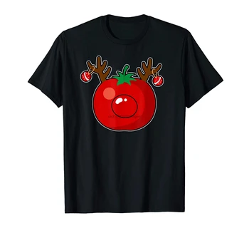 Juokinga Pomidorų Rudolph šiaurės Elnių Kalėdų Žiemos Atostogų T-Shirt-vyriški T-Shirt-Black