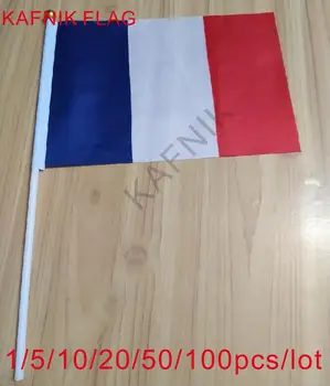 KAFNIK ,10/20/50/100vnt mažą prancūzijos vėliava 14*21CM Prancūzijos Vėliava rankoje nacionalinės vėliavos su Ašigalio į Rankas vėliava