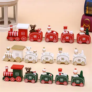 Kalėdinė Dekoracija Penkerių skirsnis Mažos Traukinio Kalėdų Animacinių filmų Medinių Langų Apdailos Vaikų Dovana, Namų Dekoracijos