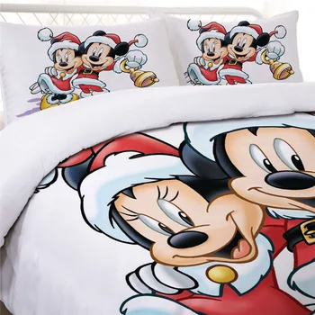 Kalėdų Animacinių Filmų Antklode Padengti Rinkinys Disney Mickey Mouse Minnie Patalynė Kalėdos Vieno Dvigubos Visą Karalienės Ir Karaliaus Dydžio Patalynės Komplektai
