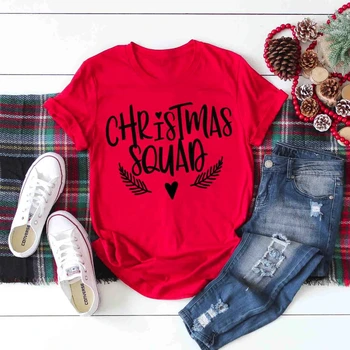 Kalėdų Būrys Marškinėliai juokingi grafikos dovana T-Shirt Moterims, Šeimos Kalėdų Tee Grupės medvilnės atsitiktinis grunge grupė viršūnės - K127