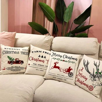 Kalėdų Dekoratyvinių Pagalvių užvalkalus, Žiemos Kalėdų Elnias Gharry Mesti Pagalvės Užvalkalai, Pagalvės Atveju, Sofa-lova ir Sofa