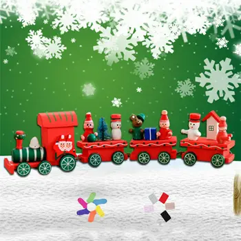 Kalėdų Mielas Medienos Vežimo Traukinio Ornamentu Vaikams Kalėdų Dovana Žaislas Namų Puošybai