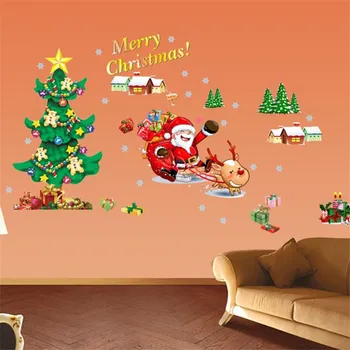Kalėdų Senelis dovanų siena lipdukas Kalėdų tema dekoravimas sienų lipdukai vaikams kambariai namų dekoro priedai