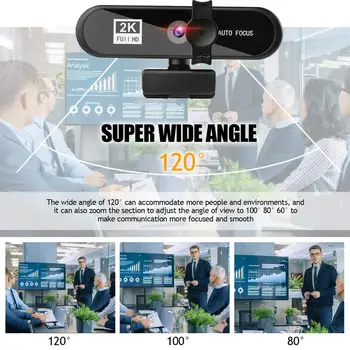 Kamera 2K 4K 1080P Web Cam PC Kompiuterio Kamera su automatinio Fokusavimo funkcija USB Web Kamera, Nešiojamas Vaizdo Įrašas Su Mic PC Konferencijos Darbo Studijų