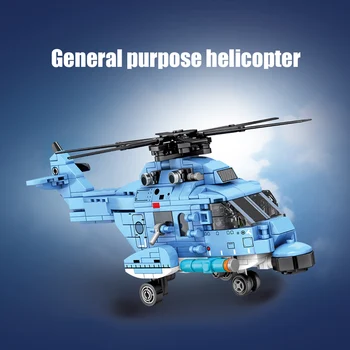 Karinis Sraigtasparnis Sprogdintojų Modelio Blokai Miesto Policijos Orlaivių Swat Armija Kovotojas Įranga, Biuro Įranga, Statybos Plytų Vaikams, Žaislai