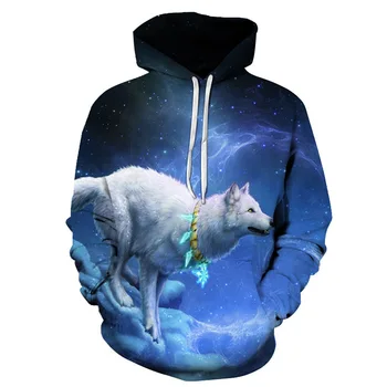Karšto mados aukštos kokybės vyriški drabužiai ilgomis rankovėmis hip-hop hoodie žaibo liūto galva spausdinti juokinga hoodie palaidinukė