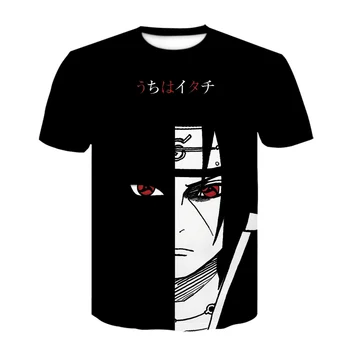 Karšto Pardavimo Naruto Uchiha Sasuke Spausdinti Juokinga Grafikos Anime T Marškinėliai Vyrams/moterims Vasaros Harajuku Mens Streetwear Atsitiktinis juodi Marškinėliai