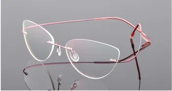 Katės akies moterų Titano Lydinio Taškus trumparegystė akinius Trumparegis Akinių recepto akinius rožinė -0.50 -0.75 -1.25 į -6.00