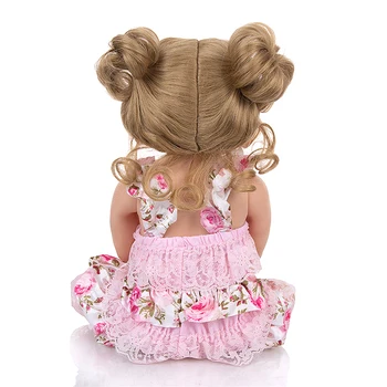 KEIUMI Tikroviška 22 Colių Reborn Baby Doll Visą Silikoninis Realistinis Princesė Naujagimių Mergina Lėlės Žaislas Vaikui Gimtadienio Dovana Aukso Plaukai