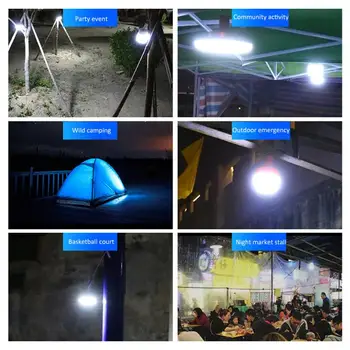 Kempingo Žibintas Įkraunamas LED Lemputė Lempos Nuotolinio Valdymo Nešiojamų Šviesos Avarinis Naktį Rinkos Šviesos Lauko Šviesos Kempingas Namuose