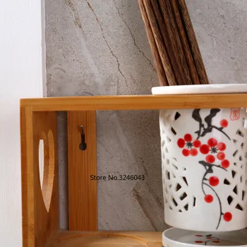 Keramikos lazdelėmis turėtojas Kabinti sienos kabo lazdelės narve Nutekėjimo anti-pelėsių dvigubas narvas lazdelės Virtuvės stalo įrankių laikymo