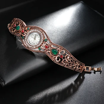 Kinel Turkijos Apyrankės, Laikrodžiai Antikos Aukso Spalva Vintage Apyrankės, Bangles Moterų Laikrodis Relojes Mujer Tuščiaviduriai Riešo Joias