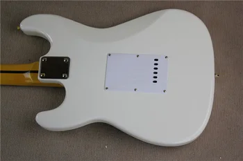 Kinijos gitara gamyklos custom naujas baltos spalvos gitara raudona pickguard ST 6 stygos elektrinė gitara 01