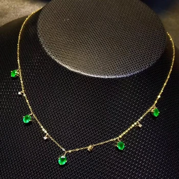 KJJEAXCMY fine jewelry gamtos Smaragdas 925 sterlingas sidabras brangakmenio naujų moterims, pakabukas karoliai grandinės paramos bandymo elegantiškas