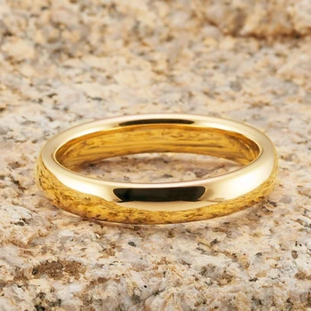 Klasikinis Aukso Spalvos Volframo Karbido Vestuviniai Žiedai už Porą 6mm Jam 4mm Jos