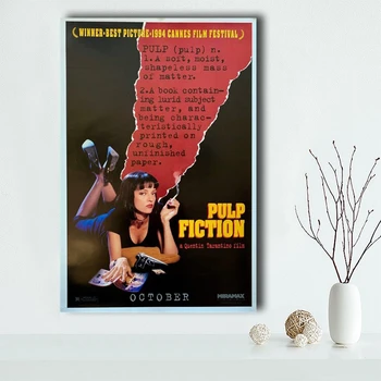 Klasikinis Filmas Quentin Tarantino Pulp Fiction Derliaus Meno Tapybos Drobės Juokinga Plakato Nuotraukas Miegamųjų Namo Apdaila