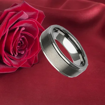 Klasikinis santuoka vestuvių juostoje Vyrų piršto žiedą MEILĖS Sąjungas Titano Žiedai vyrams, jubiliejaus dovana, 6mm