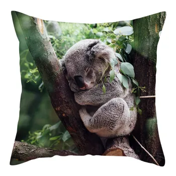 Koala Panda Gyvūnų Spausdinti Poliesteris Pagalvę Padengti Pagalvėlė Padengti Dekoratyvinių Užvalkalas Namų Sofos, Kėdės, Automobilių Apdailos 45x45cm