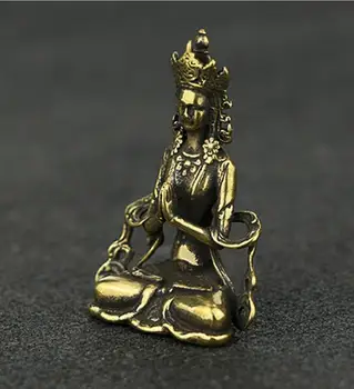 Kolekcionavimas Kinijos Gryno Žalvario, Išraižytas Guan Yin Kwan-Yin Bodhisatvos Išskirtinį Mažas Pakabukas Statulos
