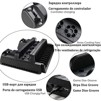 Kontrolės Sony Žaidimų Konsolę Play Station Playstation PS 4 PS4 Slim Pro Radiatorius Aušinimo Ventiliatorius DC 5V USB Įtaisą Valdytojas Prietaisas