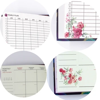 Korėjos Gėlių Sąsiuvinis Kasmet Mėnesio Tvarkaraštis Planner Knygos notepad Notebooks & Žurnalų Mielas Kawaii Mokyklos Raštinės reikmenų parduotuvė
