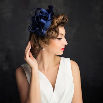 Korėjos Stiliaus Nuotakos Originalią Skrybėlę, Rankų Darbo Plunksnų Skrybėlę Vestuvių Foto Studija Laukinių Papuošalai Mėlyna Plaukų Aksesuarai Moteris