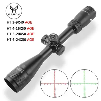 KOVO HT 6-24x50 4-16x50 Medžioklės Riflescopes Taktinis Optinį Taikiklį Visu Dydžiu Stiklo Išgraviruotas Tinklelis RGB Apšviestas Šautuvas taikymo Sritis