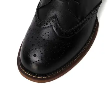 Krazing Puodą preppy stiliaus natūralios odos retro superžvaigždė storio med kulno, suapvalinti tne nėrinių laisvalaikio pažintys modernus batai L83