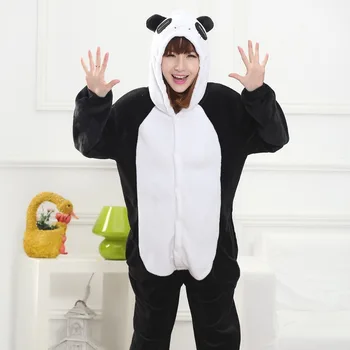 Kungfu Panda Kigurumi Onesie Suaugusiųjų Gyvūnų Vyras Moteris Pijamas Flanelė Šiltas, Minkštas Sleepwear Onepiece Žiemos Jumpsuit Pajama