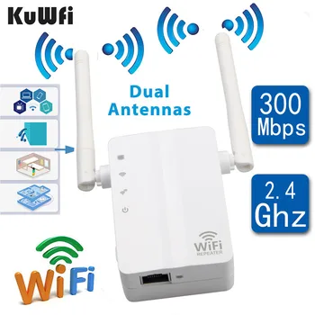 KuWFi Belaidžio Wifi Kartotuvas 802.11 n/b/g Tinklo Maršrutizatorius tolimojo Wifi Expander 300Mbps 2dbi Antenos Signalo Stiprintuvus