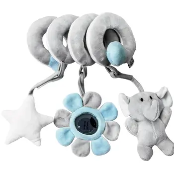 Kūdikio Barškutis Žaislai Vaikams Pliušinis Barškutis Lovelę Spiralės Kabo Mobiliojo Naujagimio Vežimėlį Lova Gyvūnų Dovana Happy Elephant 0-12 Mėnesių
