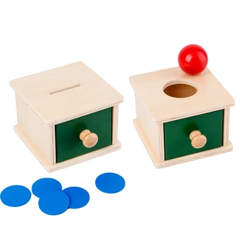 Kūdikių & Todders Montessori Vaikų Žaislas Medinis Monetų Dėžutė Piggy Bank Mokymosi Švietimo Ikimokyklinio Mokymo Brinquedos Juguets