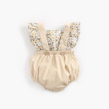 Kūdikių bodysuit naujas gimęs kostiumas babygirl drabužius mergaitės drabužių romper Grynos medvilnės gėlių susiuvimo vasaros Bodysuits