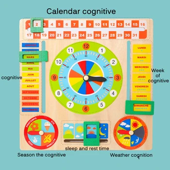 Kūdikių Mediniai Kalendorius Žaislai Montessori Orų Sezono Metu Pažinimo Galvosūkiai, Vaikų Ankstyvojo Mokymosi Duomenys Žaislai, Vaikų Dovanų