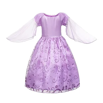 Kūdikių Mergaičių Rapunzel Suknelė Mergina Susivėlęs Princesė Vaidmenų Rinkiniai Vaikams Cosplay Šalies Kostiumai Vaikams Violetinė Retro Frock