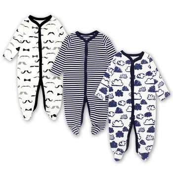 Kūdikių vientisas pižama naujagimių mergaičių, berniukų drabužius kūdikiams, miegamoji 3 6 9 12 mėnesių medvilnės sleepwear