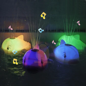 Kūdikių Vonios Žaislas Purškimo Vanduo, Dušas, Elektra Muzikos LED Šviesos Delfinų Baseinas Maudymosi Sukasi Kamuolys Švietimo Žaislai Vaikas