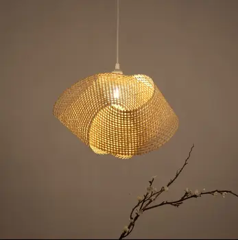 Kūrybinė asmenybė šviestuvo formos rankų darbo bambuko lempos arbatos kambarys B&B salė paukščio lizdą meno apdailos lempos rotango lempos